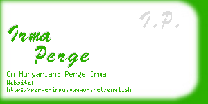 irma perge business card